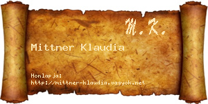Mittner Klaudia névjegykártya